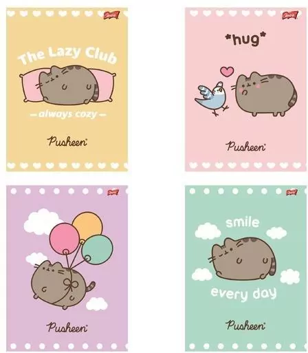 Zeszyt A5/32K kratka laminowany Pusheen - tantis.pl