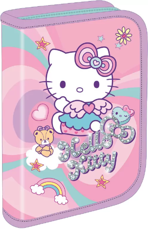 Piórnik jednoklapkowy bez wyposażenia Hello Kitty Clipper Pink 1 - tantis.pl
