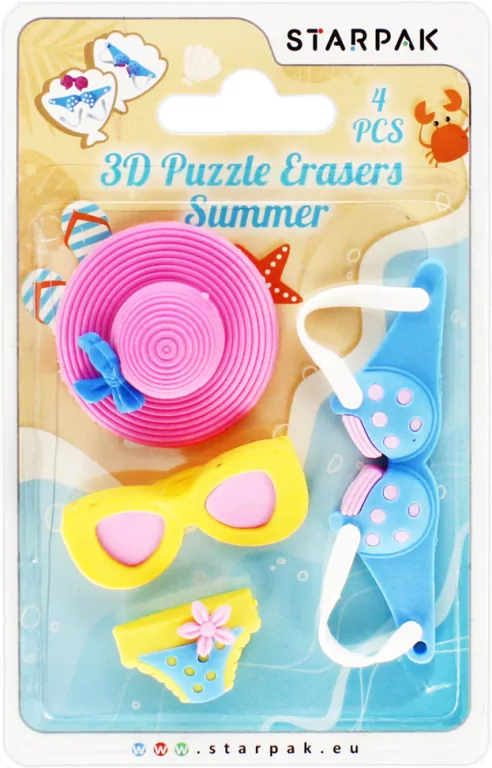 Gumka do mazania 3D puzzle 4 sztuki Summer - tantis.pl