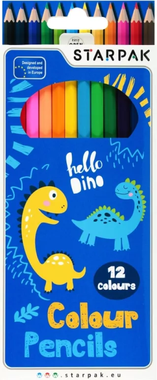 Kredki ołówkowe. Dino. 12 kolorów - tantis.pl