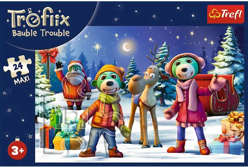 Puzzle 24 maxi Trefliki lepią bałwana TREFL - tantis.pl