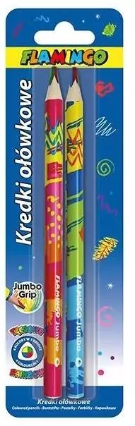 Kredki trójkątne jumbo tęczowe 4-kolorowe 2szt - tantis.pl