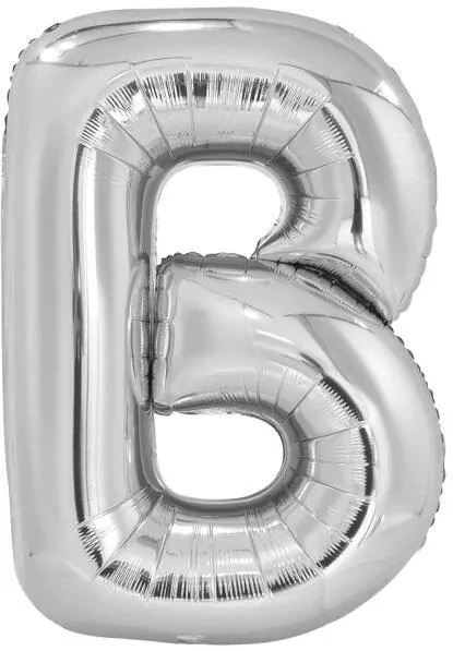 Balon foliowy litera B srebrna 59x86cm - tantis.pl