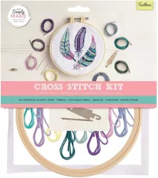 Duży zestaw do haftu krzyżykowego - Piórka