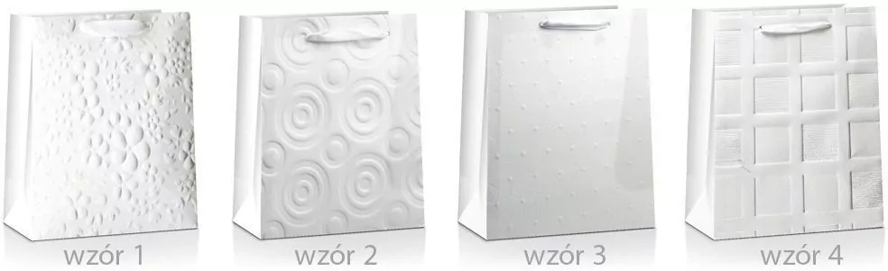 Torba prezentowa Lux biała 45x33x10cm MIX - tantis.pl