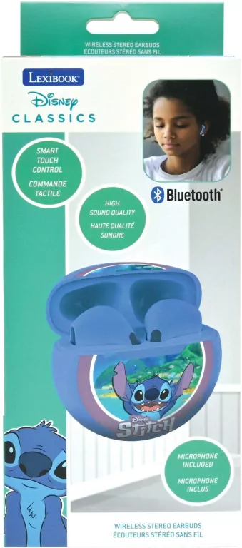 Słuchawki bezprzewodowe bluetooth. Stitch. Lexibook HPBT05D - tantis.pl