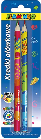 Kredki trójkątne jumbo tęczowe 4-kolorowe 2szt - tantis.pl