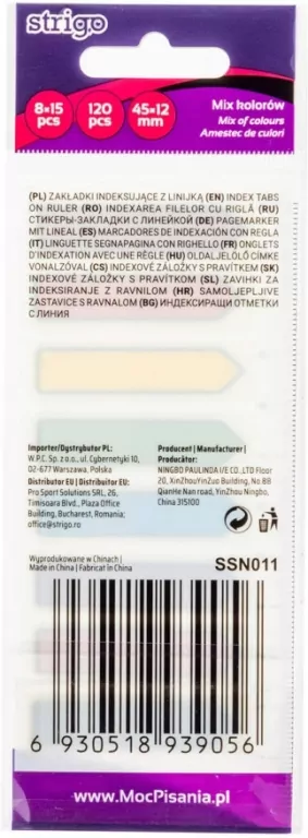 Zakładki indeksujące strzałka 45x12mm STRIGO - tantis.pl