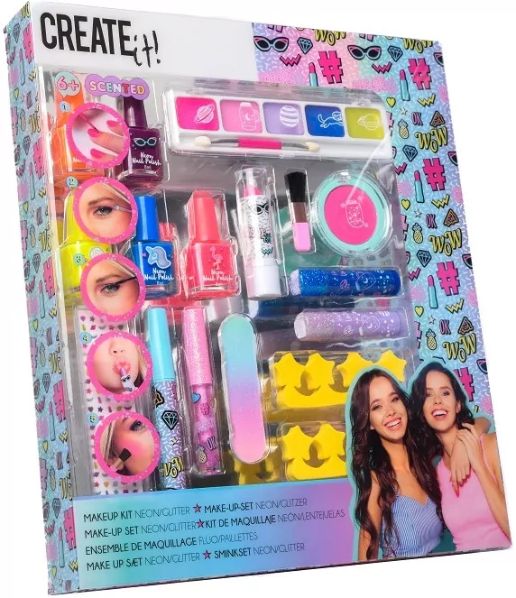 Zestaw do Make-up neon, brokat - tantis.pl