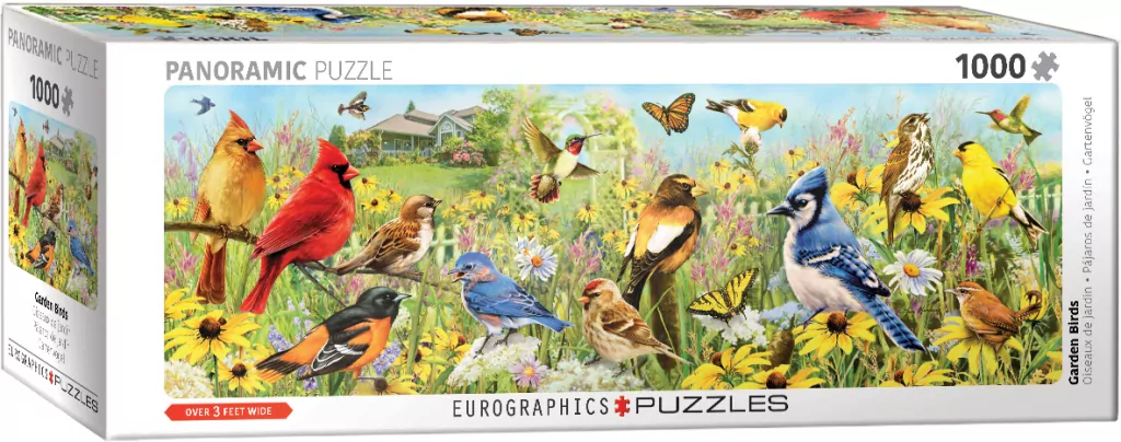 Puzzle 1000 Ptaki w ogrodzie, Panorama - tantis.pl