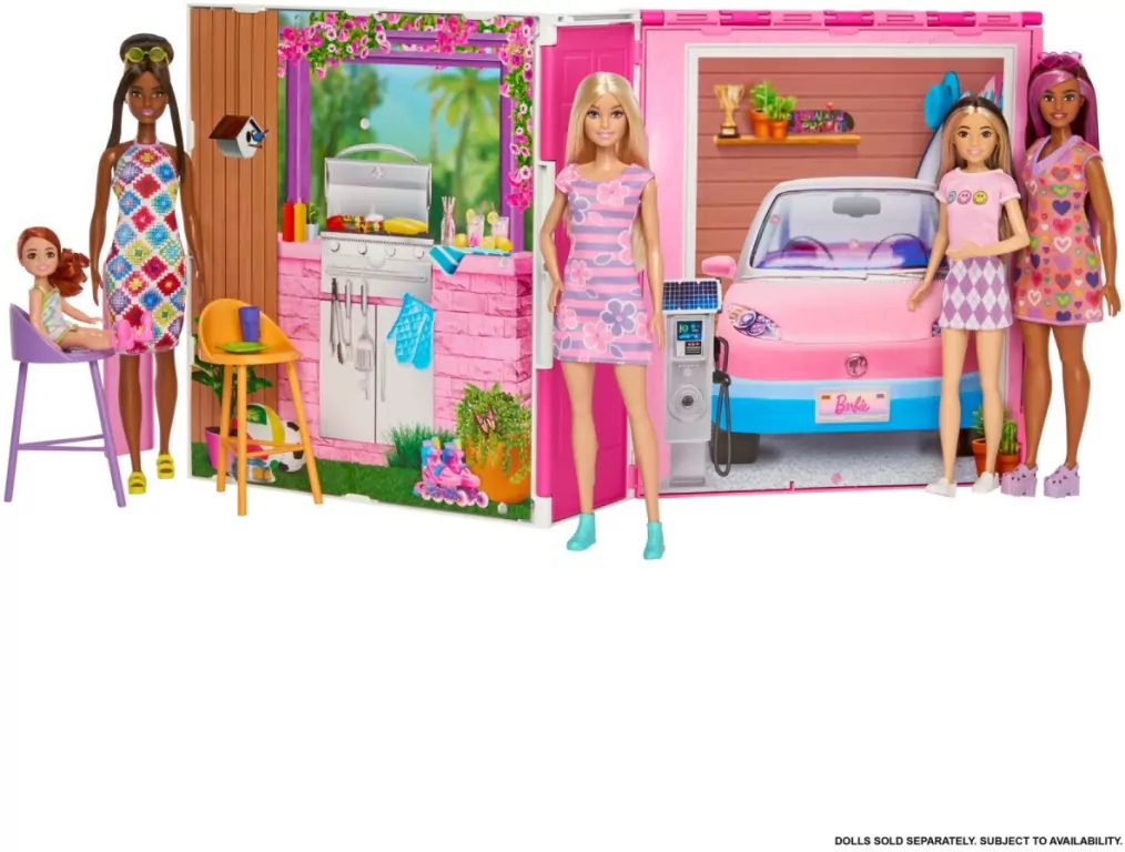 Barbie Fashionistas, Przytulny domek + Lalka HRJ77 - tantis.pl