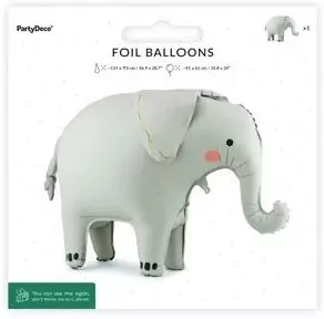 Stojący balon foliowy Słoń 91x61cm - tantis.pl