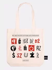 Torba bawełniania ecru. Polskie literki - tantis.pl