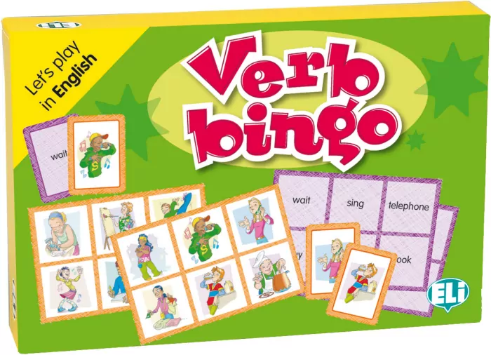 Gra językowa. Angielski Verb bingo. Opr. karton - tantis.pl