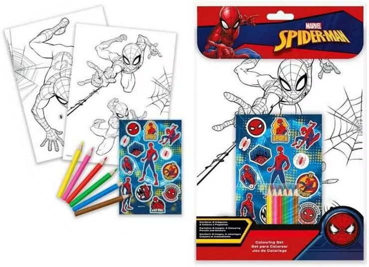 Zestaw do kolorowania z naklejkami Spiderman - tantis.pl