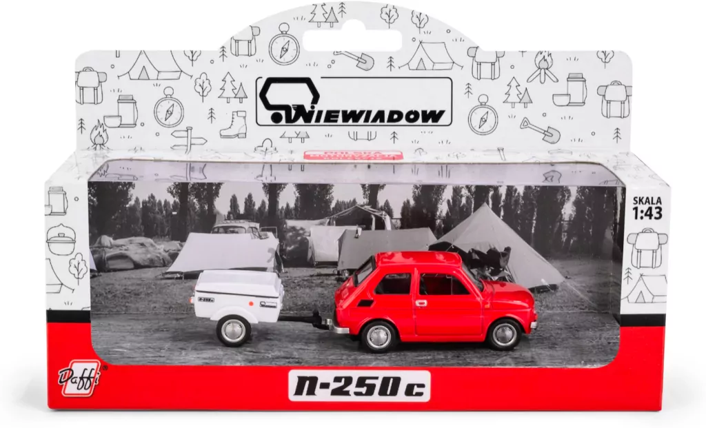 Fiat 126p + przyczepa Niewiadów Krótka czerwony - tantis.pl