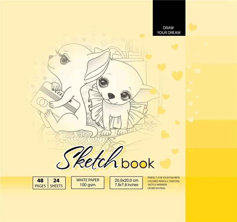 Sketchbook. Szkicownik 48 kartek. 200 x 200 mm - tantis.pl