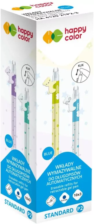 Wkład wymazywalny 3szt niebieskie HAPPY COLOR - tantis.pl