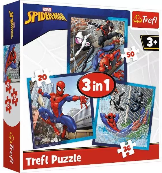 Puzzle 3w1. Pajęczy przyjaciele. Disney Marvel Spiderman. 34874 - tantis.pl