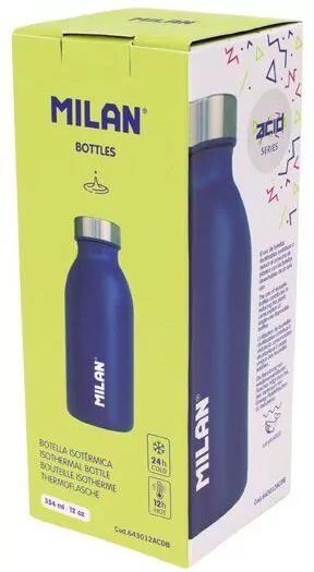 MILAN. Butelka termiczna Acid, 354ml niebieska - tantis.pl