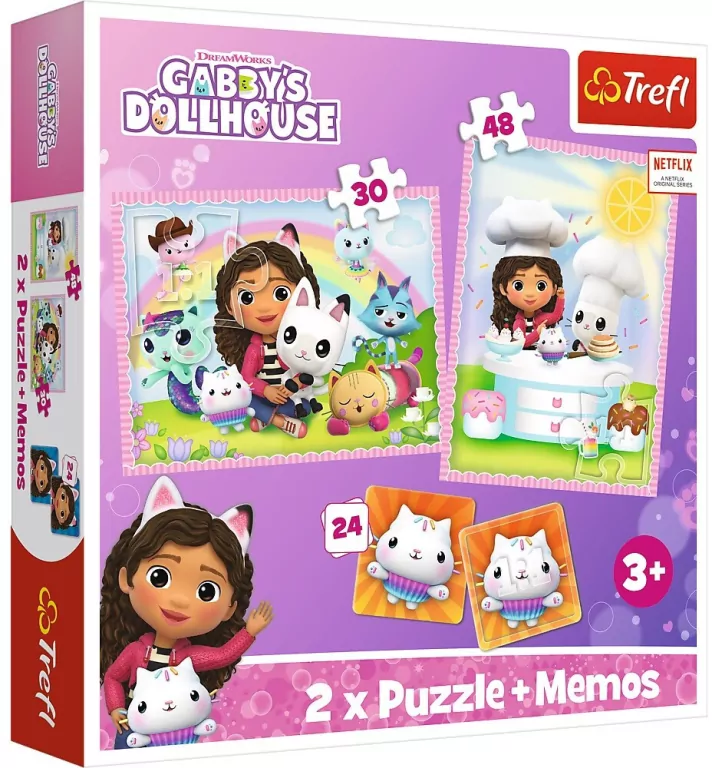 Trefl, Puzzle 2w1 + memos. Gabi z Kocim przyjacielem - tantis.pl