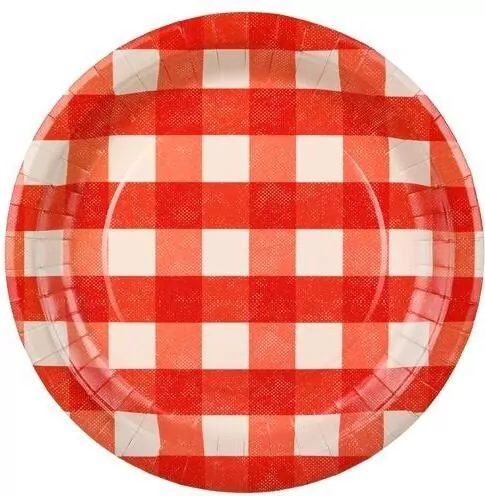Talerzyki papierowe w kratę 27cm - tantis.pl