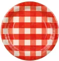 Talerzyki papierowe w kratę 27cm - tantis.pl