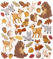 Naklejki brokatowe leśne zwierzaki