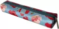 Piórnik mini prostkąt Hibiskusy w jeansie - tantis.pl