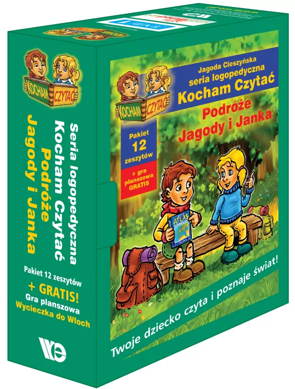 Podróże Jagody i Janka. Kocham Czytać. Seria logopedyczna. Pakiet 12 zeszytów - tantis.pl