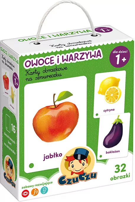 CzuCzu. Karty obrazkowe na sznurku Owoce i warzywa 2+ - tantis.pl