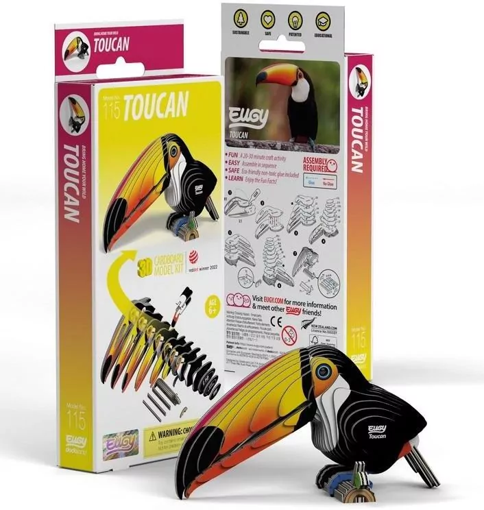 Tukan Egzotyczny Ptak Eugy. Eko Układanka 3D - tantis.pl