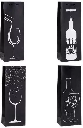 Torebka ozdobna na butelkę 12x36x9cm mix ROZETTE - tantis.pl