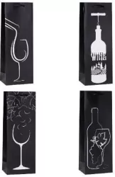 Torebka ozdobna na butelkę 12x36x9cm mix ROZETTE