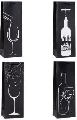 Torebka ozdobna na butelkę 12x36x9cm mix ROZETTE