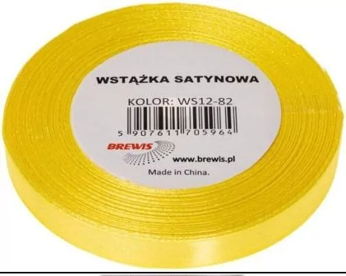 Wstążka satynowa kanarkowy 12mm x 32m - tantis.pl