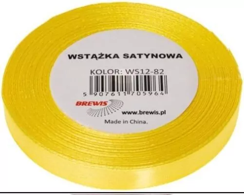 Wstążka satynowa kanarkowy 12mm x 32m