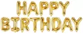 Balon foliowy. Happy Birthday. 340x35cm złoty - tantis.pl