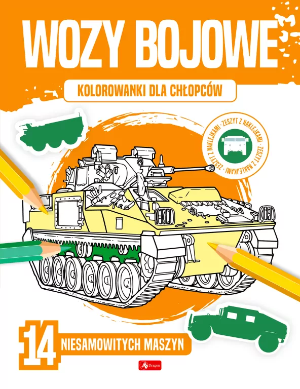 Kolorowanki dla chłopców. Wozy bojowe - tantis.pl