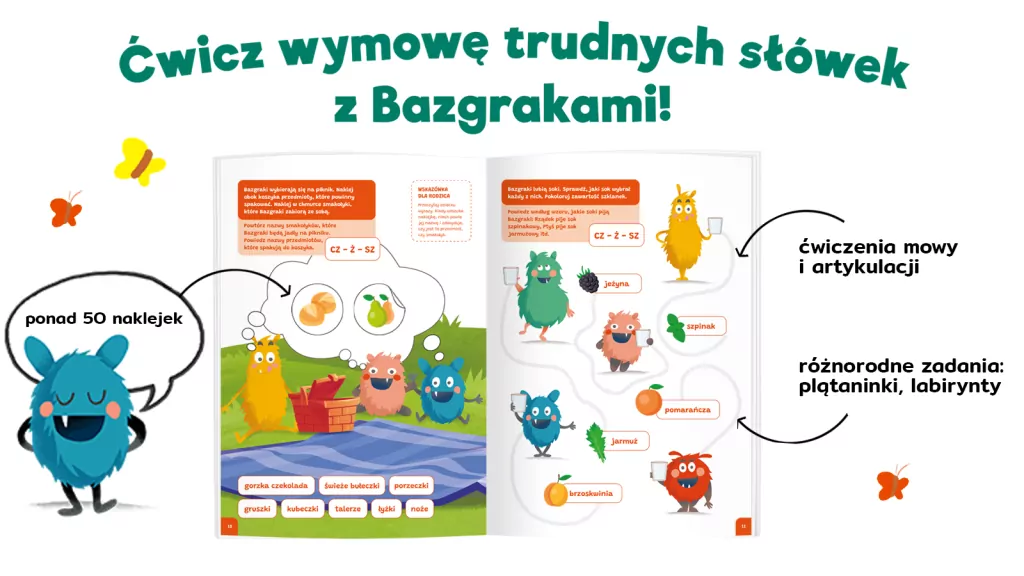 Bazgraki mówią trudne słowa. Ćw. logopedyczne - tantis.pl