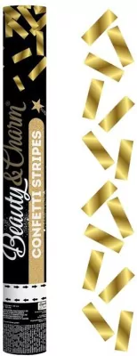 Konfetti pneumatyczne złote paski foliowe 40cm