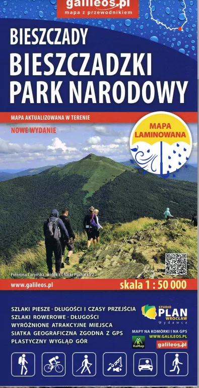 Mapa tur. - Bieszczadzki Park Narodowy laminowana - tantis.pl