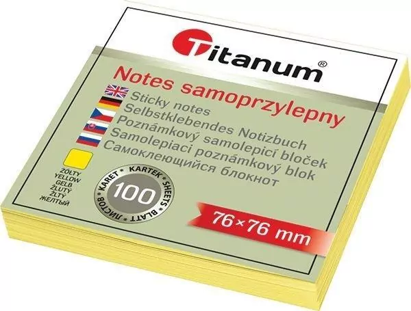 Notesy samoprzylepne Titanum 76x76 mm 76x76 (S-2003) - tantis.pl
