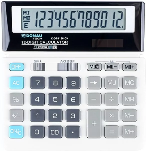 Kalkulator biurowy 12 cyfr. biały DONAU - tantis.pl