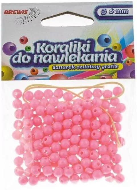 Koraliki do nawlekania różowe. 6mm 16g - tantis.pl