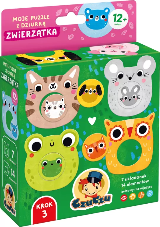 CzuCzu. Zwierzątka. Moje puzzle z dziurką. 12m+ - tantis.pl