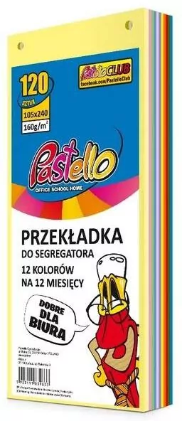 Przekładka do segregatora 1/3 A4 120K 12 kolorów - tantis.pl