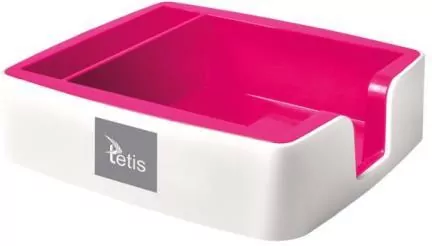 Przybornik na karteczki i wizytówki różowy - tantis.pl