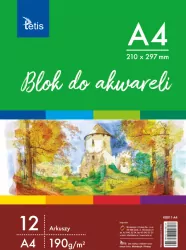 Blok do akwareli A4. 190g 12ark