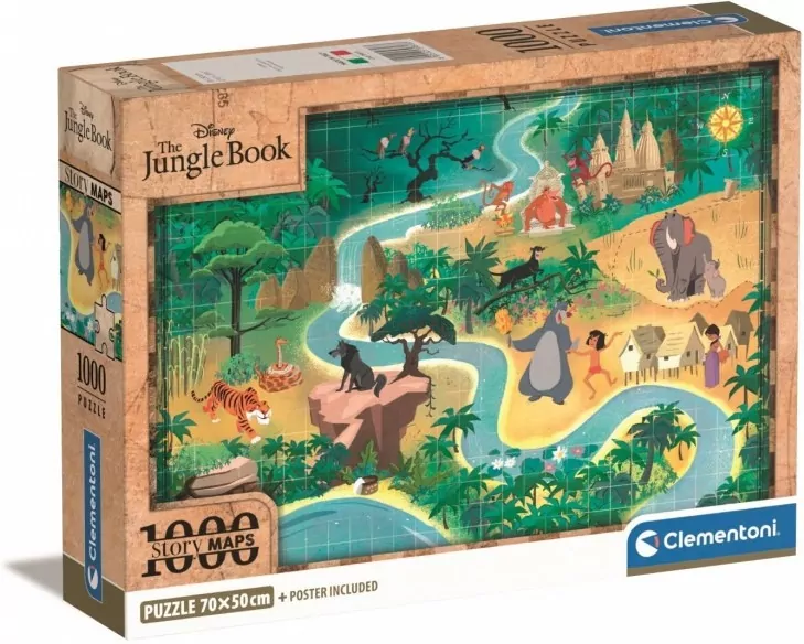 Puzzle 1000 Compact Story Maps The Hungle book - tantis.pl